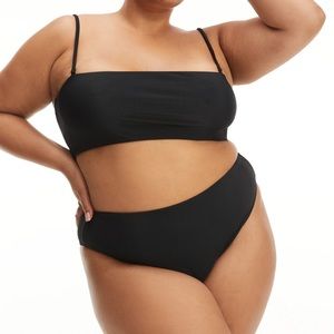 Good American ribbed better band swim top